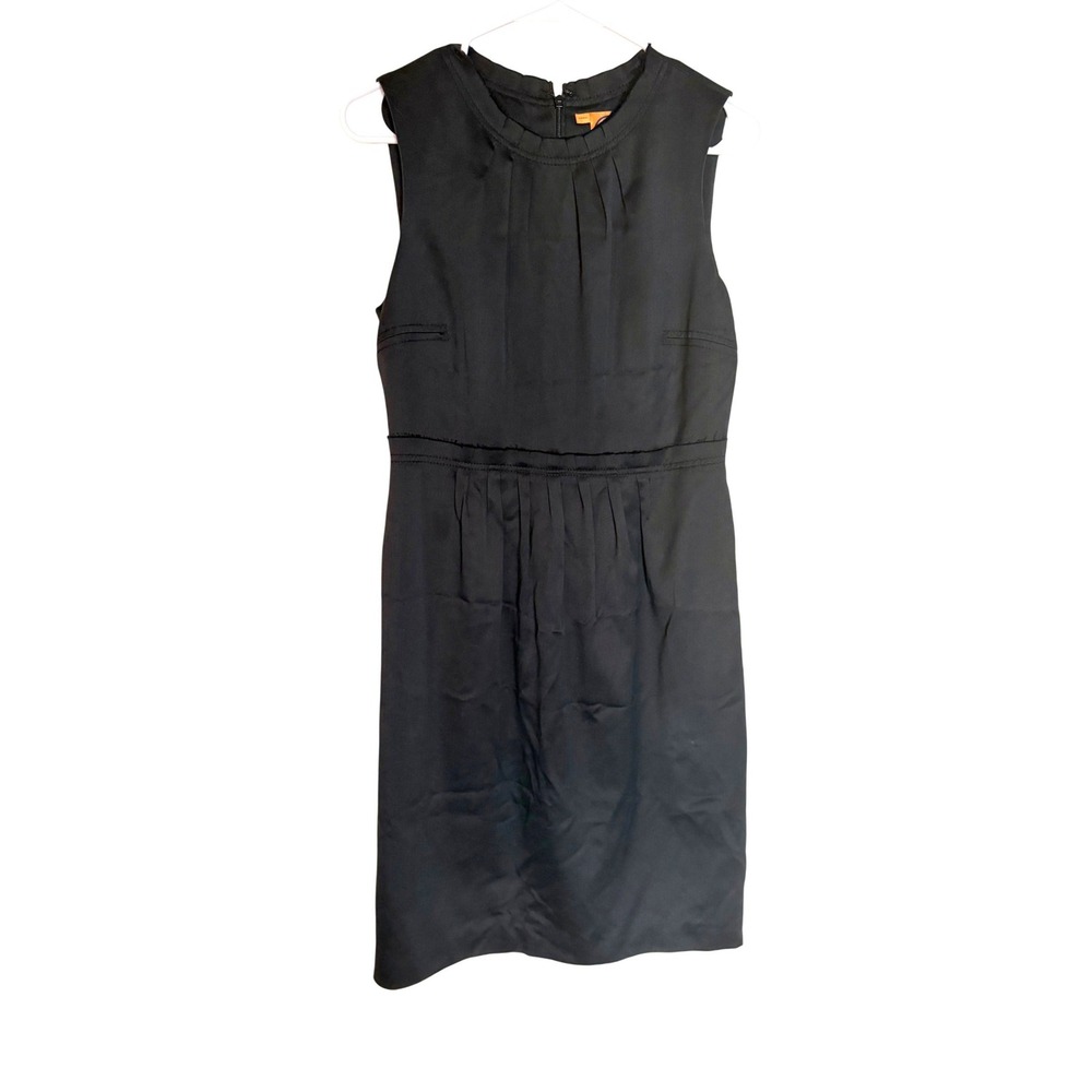 Tory Burch Black Silk Cotton Blend Pleated Sleeveless Cocktail Dress Luxury6